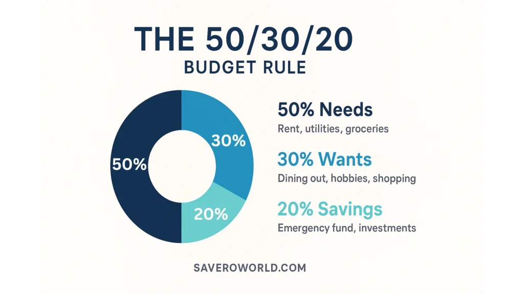 Master the 50 30 20 Rule: Track Needs, Wants, and Savings with Our Calculator 5 saveroworld.com