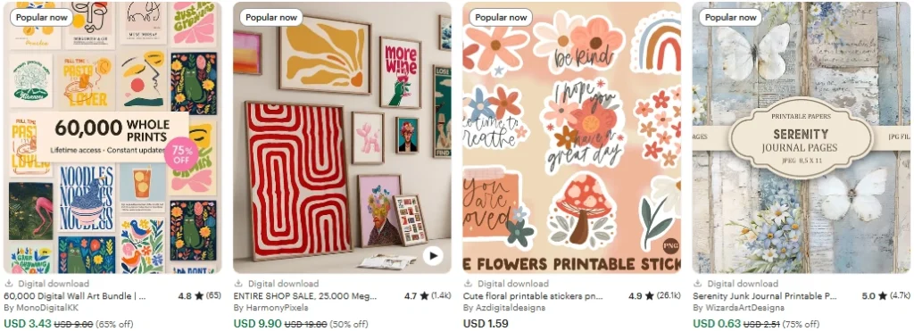 Best Selling Printables on Etsy